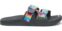 Chaco NIB Chillos Unisex Slide Sandal Dark Nior Tie Dye with Adjustable Straps