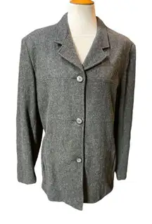 Sag Harbor Women's Fully Lined Wool Coat Blazer Dark Gray Size S-EUC
