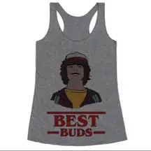 Stranger Things Best Buds Dustin Racerback Tank Friendship Tee Netflix TV Med