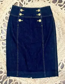 LRL Lauren Jeans Co High Waist Denim Pencil Skirt 2P Vtg