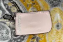 pink peony card holder key chain