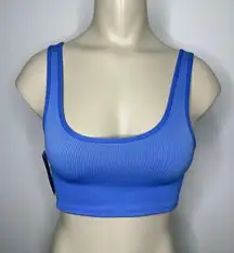 Outdoor Voices Women's Size XXS Seamless Ribbed Knit Longline Bra Blue NWT