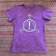 PANIC AT THE DISCO PURPLE STONE WASH TRIANGLE ILLUMINATI BAND TEE