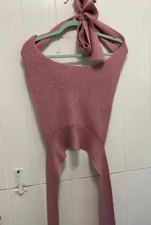 Beach Pink Knit Tie Top