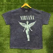 Nirvana In Utero Grunge Band Mineral Wash T-Shirt Size Extra Large