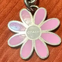 Coach Pink Daisy Enamel Keychain Bagcharm NEW $95