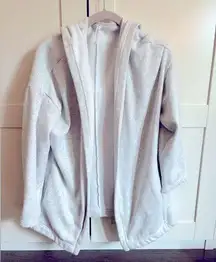 Fabletics Cardigan Sweatshirt in Heather Gray Size Small Cozy Loungewear