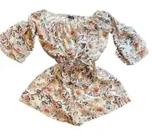 As U wish off the shoulder floral shorts romper