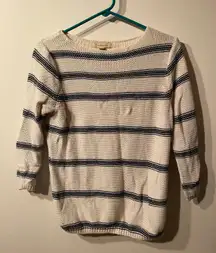 Striped White And Navy Sweater