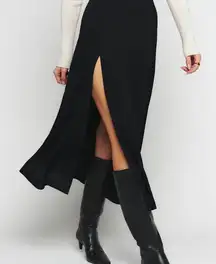 Reformation Black midi Skirt