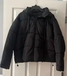 Black Puffer Jacket, Size Medium