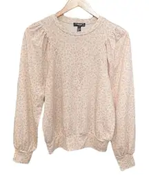 Aqua Brand Blush Leopard Print Bloomingdale’s Exclusive Sweatshirt Pullover Sz S