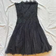 black and silver corset strapless dress