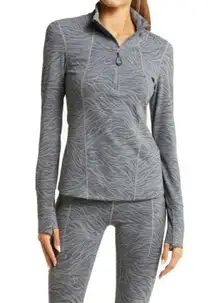 💕ZELLA Basalt Jacquard Half Zip Running Top ~ Grey Shade Swell Jacquard XL NWT
