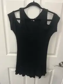 Size Medium Black Cold Shoulder Top