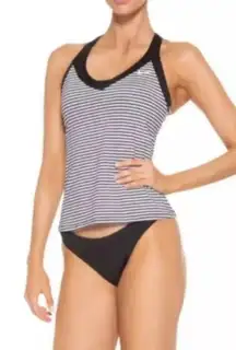 Nike Women's 2-Piece Striped Tankini Swimsuit Set Blk/White  Size XL NEW