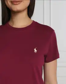 NWT Polo Ralph Lauren Wine Red Cotton Crew Neck Tee | Size: S | White Pony