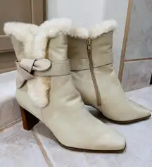 Cream Faux Fur Boots