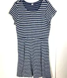 Old Navy Blue Striped A-Line Dress