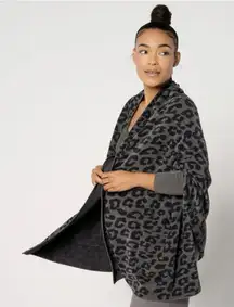 Barefoot Dreams Charcoal Leopard Wrap