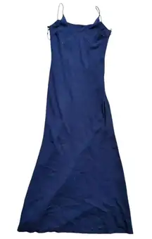 Vintage Beaded Embellished Maria Bonita Formal Event Blue Maxi Dress Women Large