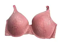 XOXO, Women’s pink lace bra, Size 38DD, style # 529416, nylon & spandex blend‎