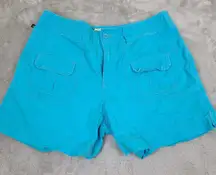 Vintage Ralph Lauren Polo Jean Co. Shorts RL 67 Blue‎ Cyan Sz 10 Pockets