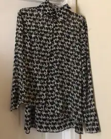 INC black &‎ white blouse and skirt set