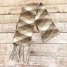Peruvian Alpaca Collection Brown and Cream Alpaca Scarf