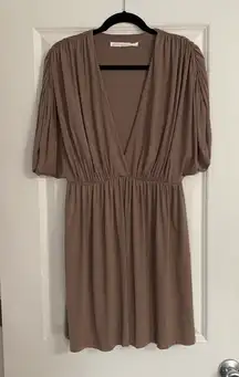Taupe Deep V Mini Dress