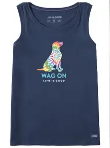 Life is Good NEW WITH TAGS Tie Dye Lab Wag On Crusher Tank large