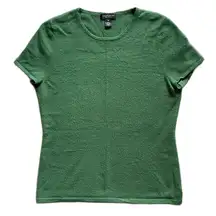 Lord & Taylor Vintage Green Cashmere Short Sleeve Sweater XL