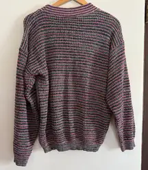 80s Vintage PACIFIC BAY | Multicolor Melange Style Crewneck Sweater | Large
