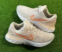 Nike Running Shoes Womens SZ 7‎ Nike Renew Run 2 Peach Sneakers EUC Geat Tread