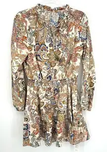 Cupshe Paisley Print Tie Neck Long Sleeve Cover Up Dress Size Large NEW Vacation