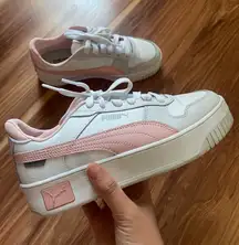 Puma White & Pink Carina Street Platform Sneakers
