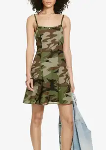 Denim Supply Ralph Lauren Open Back Camo Mini Slip Dress Size 4 Cotton