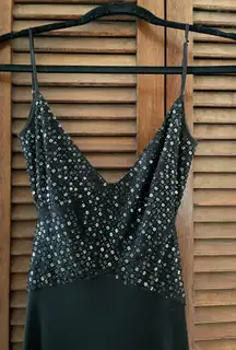 BCBG Black Sequin Formal Gown