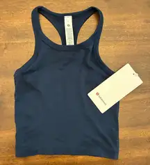 Lululemon Swiftly Tech Cropped Racerback Tank 2.0 Size 2 Clue Blue Navy New NWT