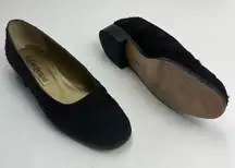 Yves Saint‎ Laurent Vintage Black Brown Velvet Embroidered Shoes Womens 8M *FLAW