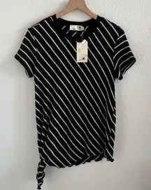 NWT Everleigh Striped Open Knit Top Short Sleeve Nordstrom Rack Tie Side Small