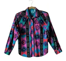 VTG. 80’s Roper Southwestern Button Up Womens Western Shirt.sz. VTG. 9/10