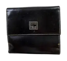 Dooney & Bourke Black Leather Bifold Wallet Made in Italy