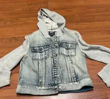 Denim Hoodie Jacket, size Med