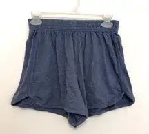 SO Lounge Life Short High Rise Cozy Dolphin Shorts Navy Blue ish Pull On JUNIORS