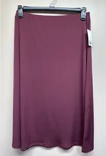 Nine West Women's Burgundy Knit Maxi Skirt Size L MADDIE PLM