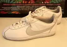 Nike  Classic Cortez Leather Women’s White/Mint Green Sneakers-Sz 8.5