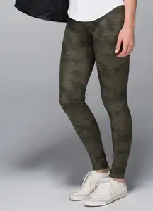 EUC Lululemon Wunder Under Pant *Full-On Luxtreme Leggings, Camo Green, Sz. 6