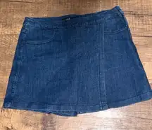 Blue denim mini skort