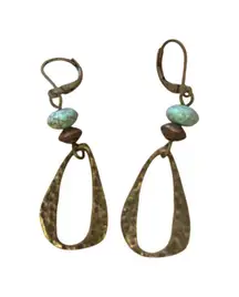 Handmade Earrings Turquoise Brass Southwest Bohemian Dangle Boho